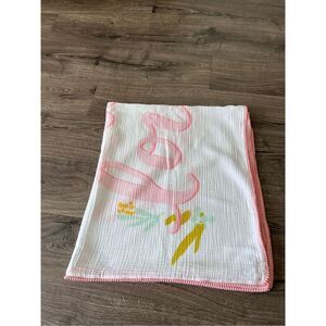 Cloud Island Muslin Baby Blanket -You are Loved- Pink Pom Poms